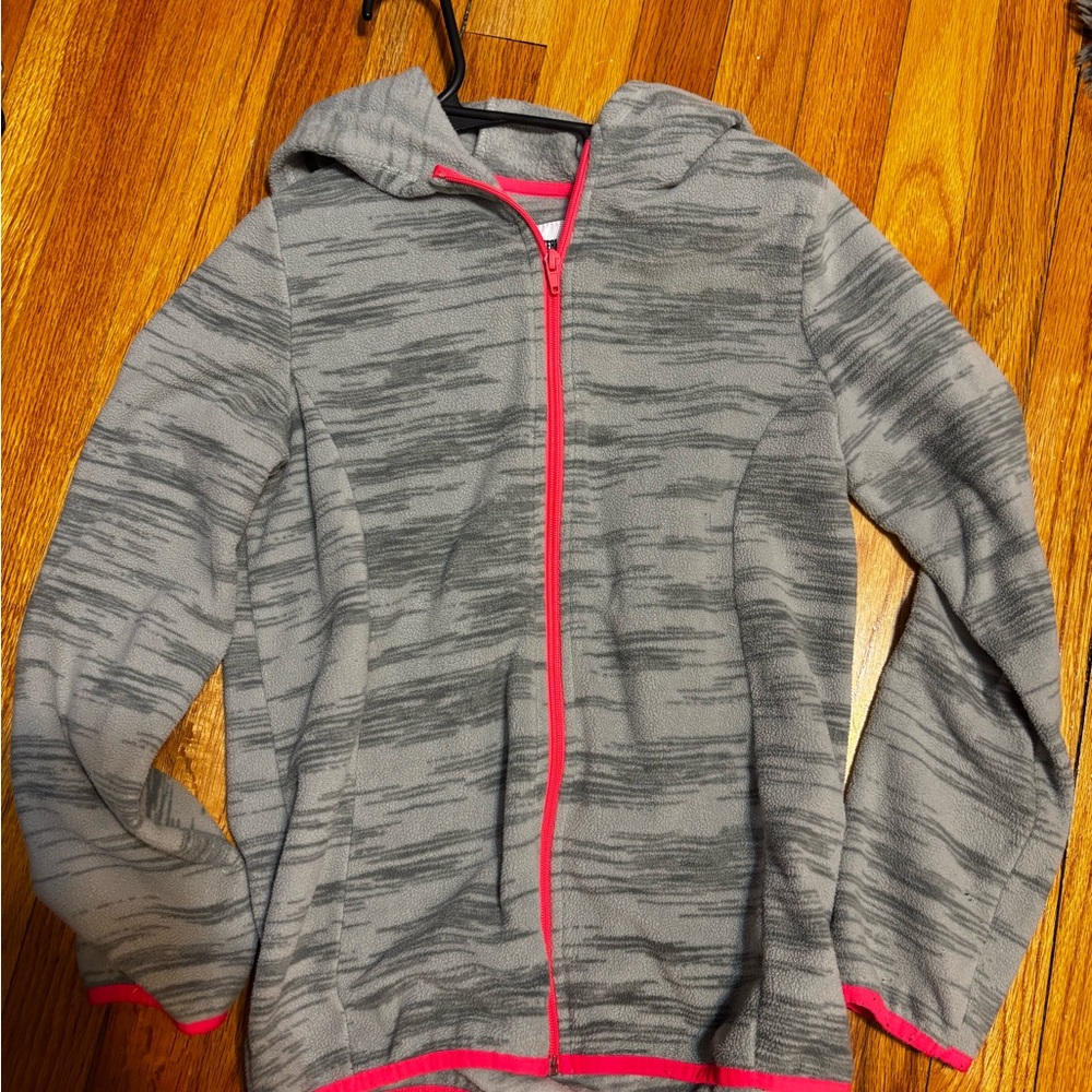 Everlast Gray hoodie Jacket with orange /red Trim for Kids size Lg